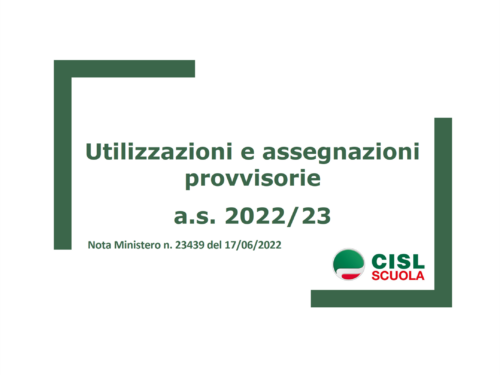 Utilizzazioni e Assegnazioni  provvisorie  a.s. 2022/23