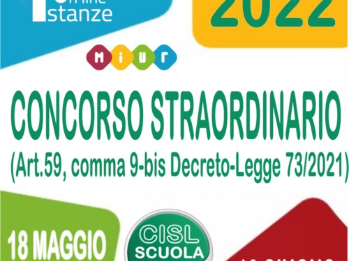CONCORSO STRAORDINARIO (Art.59, comma 9-bis Decreto-Legge 73/2021)